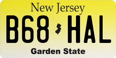NJ license plate B68HAL