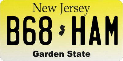 NJ license plate B68HAM