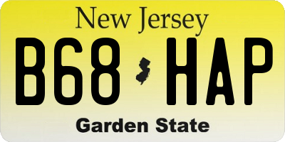 NJ license plate B68HAP