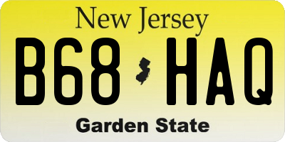 NJ license plate B68HAQ