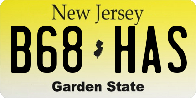 NJ license plate B68HAS