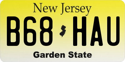 NJ license plate B68HAU