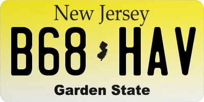 NJ license plate B68HAV