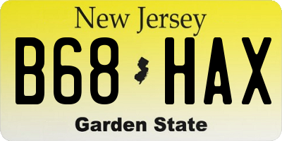 NJ license plate B68HAX
