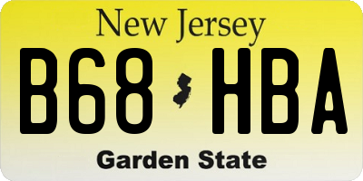 NJ license plate B68HBA