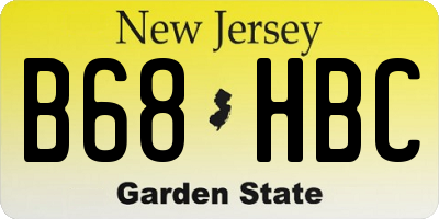 NJ license plate B68HBC