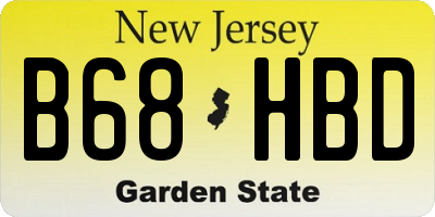 NJ license plate B68HBD