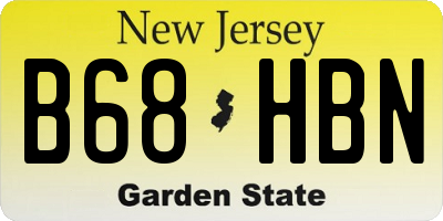 NJ license plate B68HBN