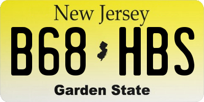 NJ license plate B68HBS