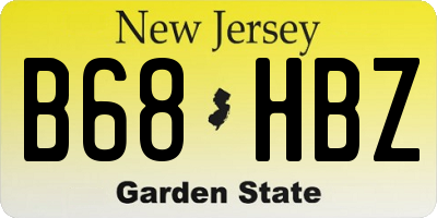 NJ license plate B68HBZ
