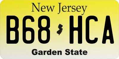 NJ license plate B68HCA