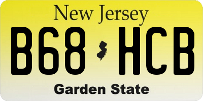 NJ license plate B68HCB