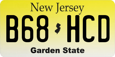NJ license plate B68HCD