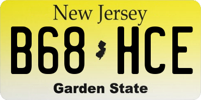 NJ license plate B68HCE