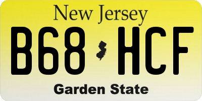 NJ license plate B68HCF