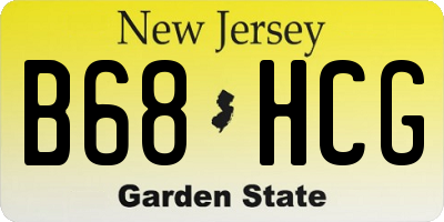 NJ license plate B68HCG