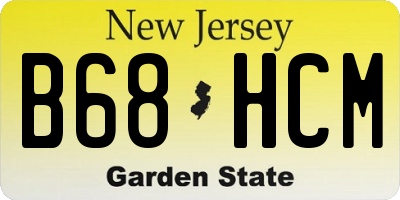 NJ license plate B68HCM