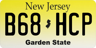 NJ license plate B68HCP