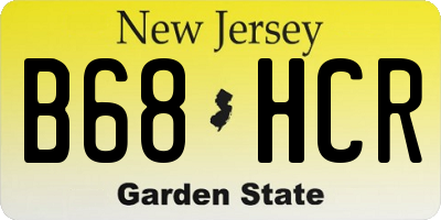 NJ license plate B68HCR