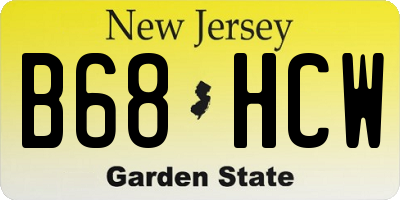 NJ license plate B68HCW