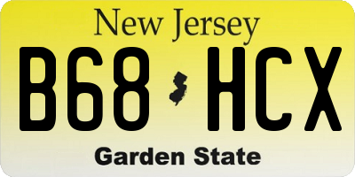 NJ license plate B68HCX