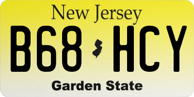 NJ license plate B68HCY