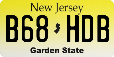 NJ license plate B68HDB