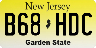 NJ license plate B68HDC