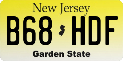 NJ license plate B68HDF
