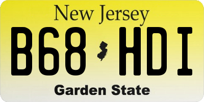 NJ license plate B68HDI