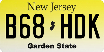 NJ license plate B68HDK