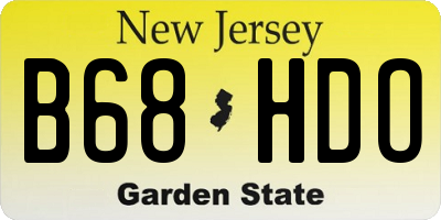 NJ license plate B68HDO