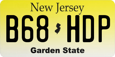 NJ license plate B68HDP