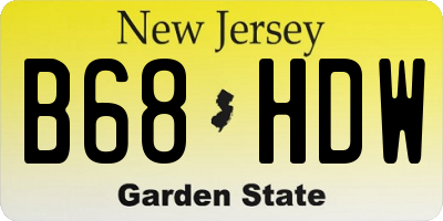 NJ license plate B68HDW