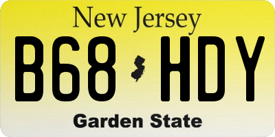 NJ license plate B68HDY