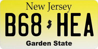 NJ license plate B68HEA