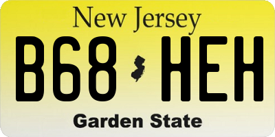 NJ license plate B68HEH