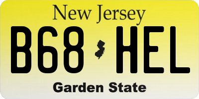 NJ license plate B68HEL