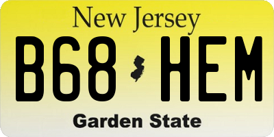 NJ license plate B68HEM