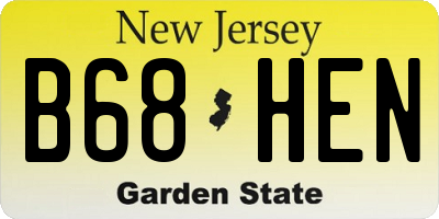 NJ license plate B68HEN