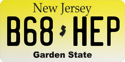 NJ license plate B68HEP