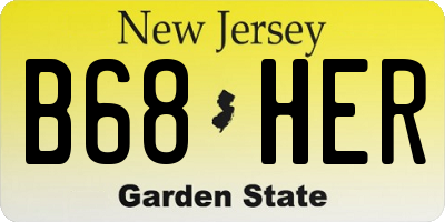 NJ license plate B68HER