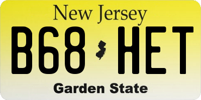 NJ license plate B68HET