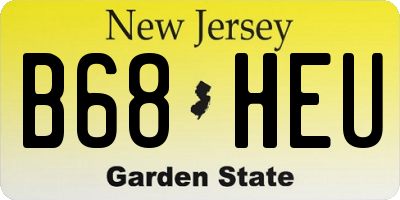 NJ license plate B68HEU