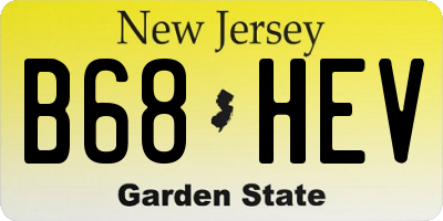 NJ license plate B68HEV