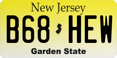NJ license plate B68HEW