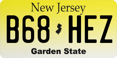 NJ license plate B68HEZ