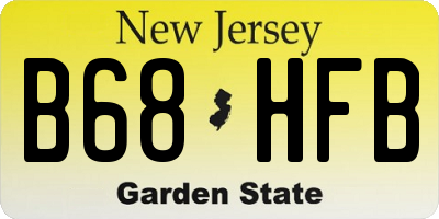NJ license plate B68HFB