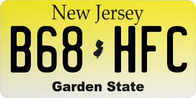 NJ license plate B68HFC