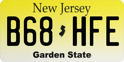 NJ license plate B68HFE